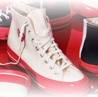 The heart in your steps, the most recent collaboration of Comme des Garçons and Converse