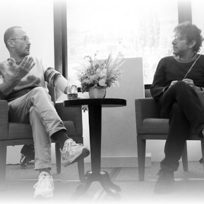 Dustin Yellin and Darren Aronofsky at Art Week 2024