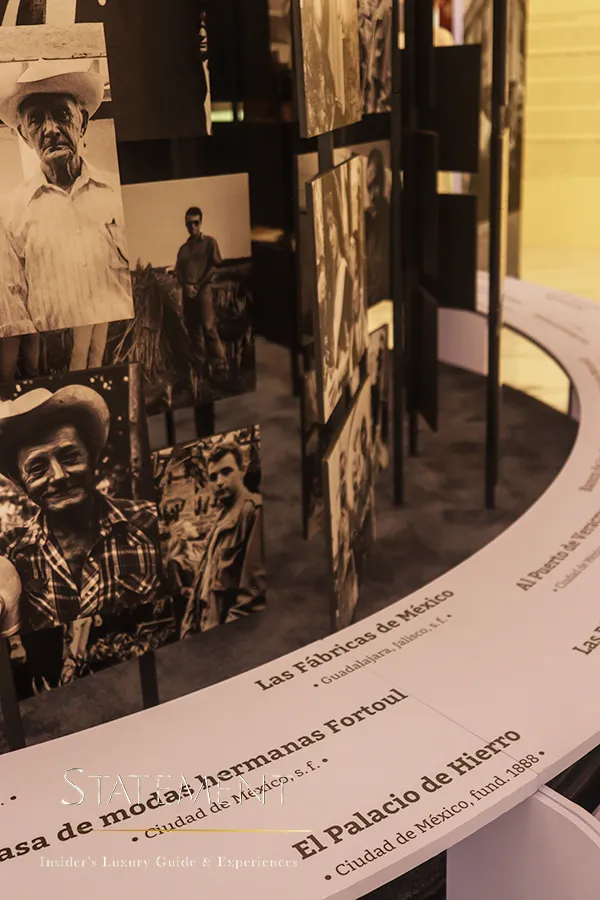 Collage de fotos e historia presentado en la exposición Mexico Francia en Palacio de Hierro Polanco
