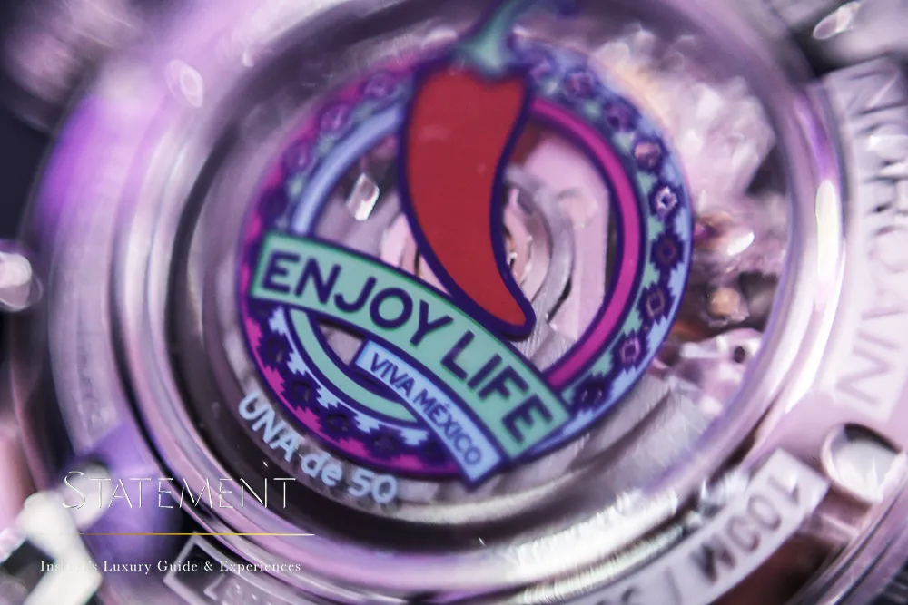 Detalle posterior del NORQAIN Enjoy Life Chrono Viva México, edición 1 de 50