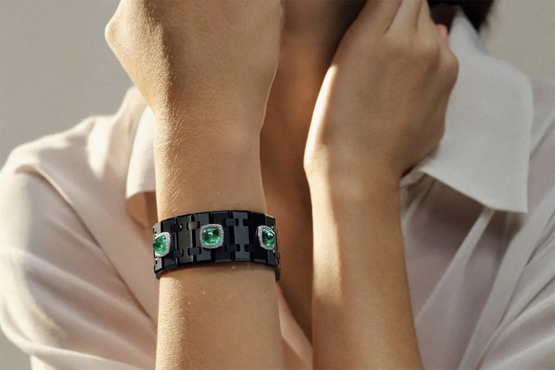 Pulsera Audemars Piguet negra con brillantes