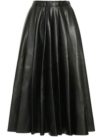 Deveaux-Falda-midi-plisada-Sienna-de-piel-sintetica